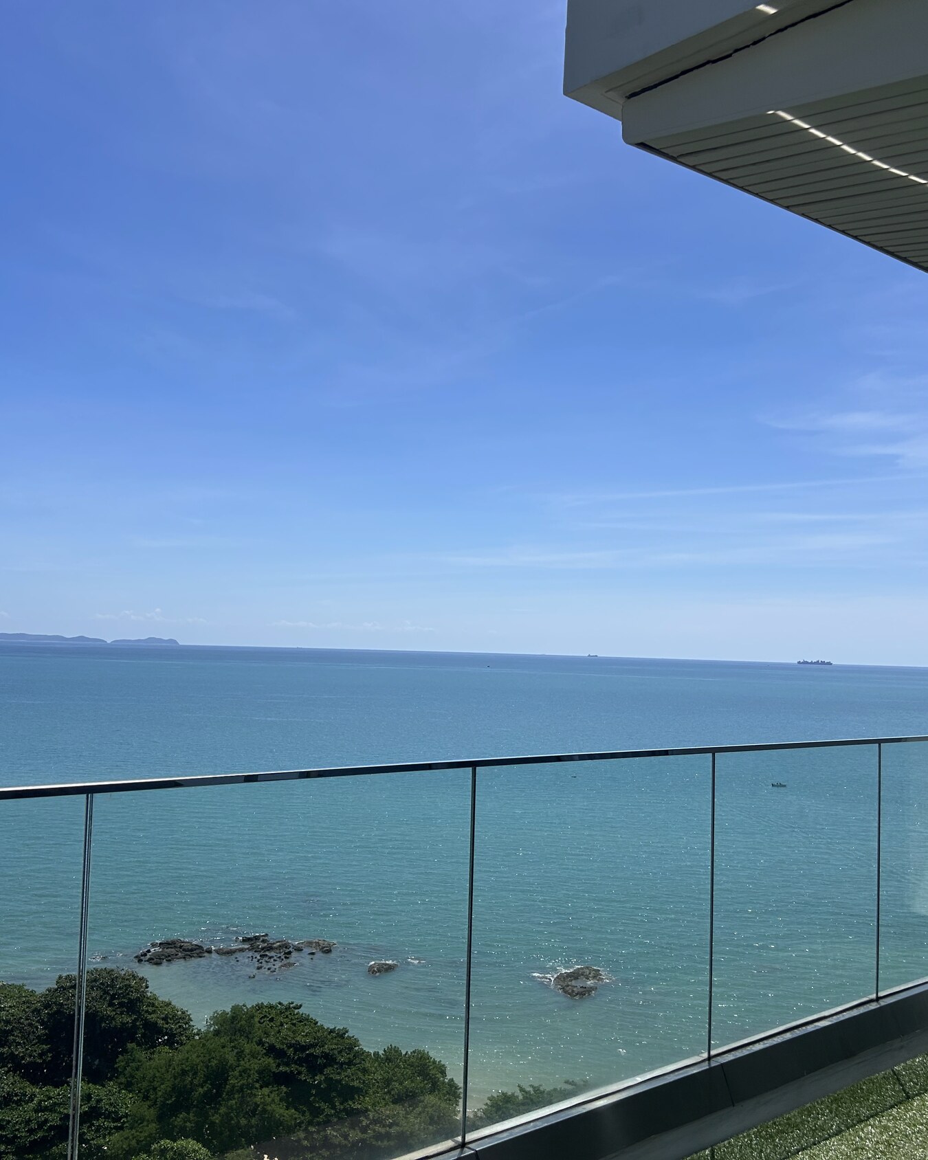 Modern apartment balcony sea view location for UGC content